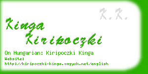 kinga kiripoczki business card